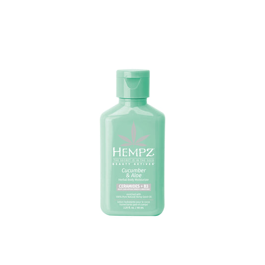 Hempz Travel-Size Beauty Actives Cucumber & Aloe Herbal Body Moisturizer with Ceramides + B3