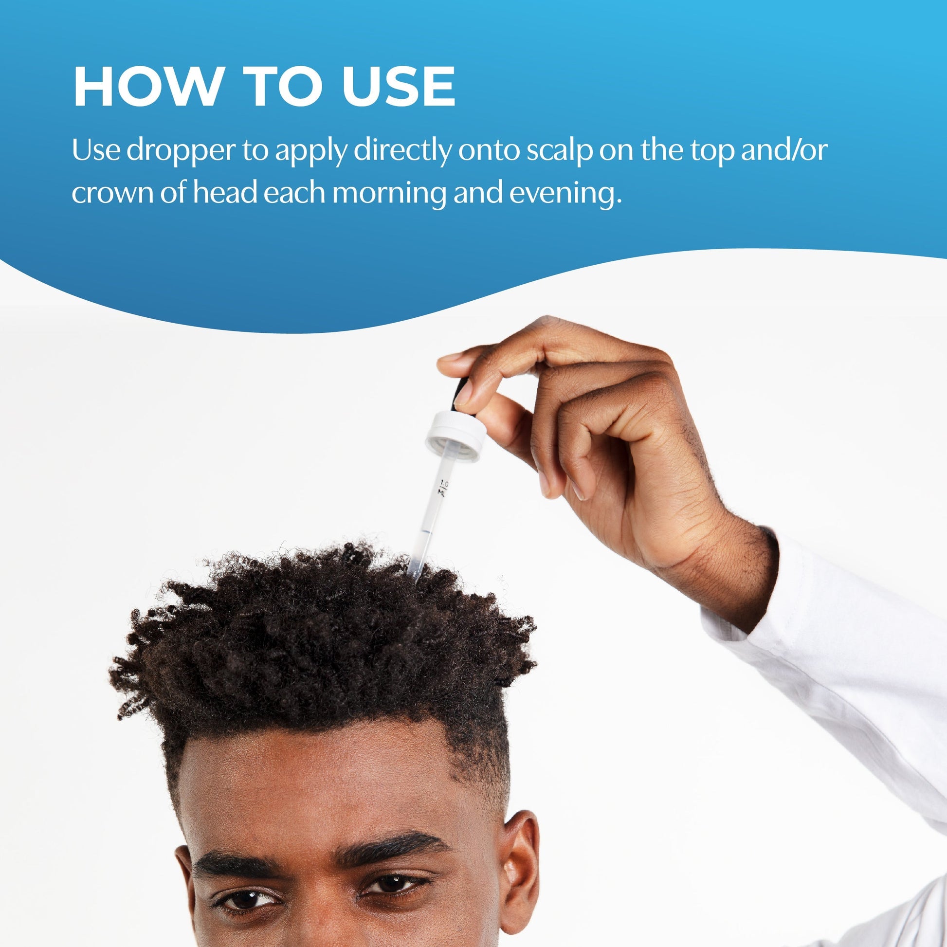 How to Use. Use dropper to apply directly onto scalp on the top and/or crown of head each morning and evening.