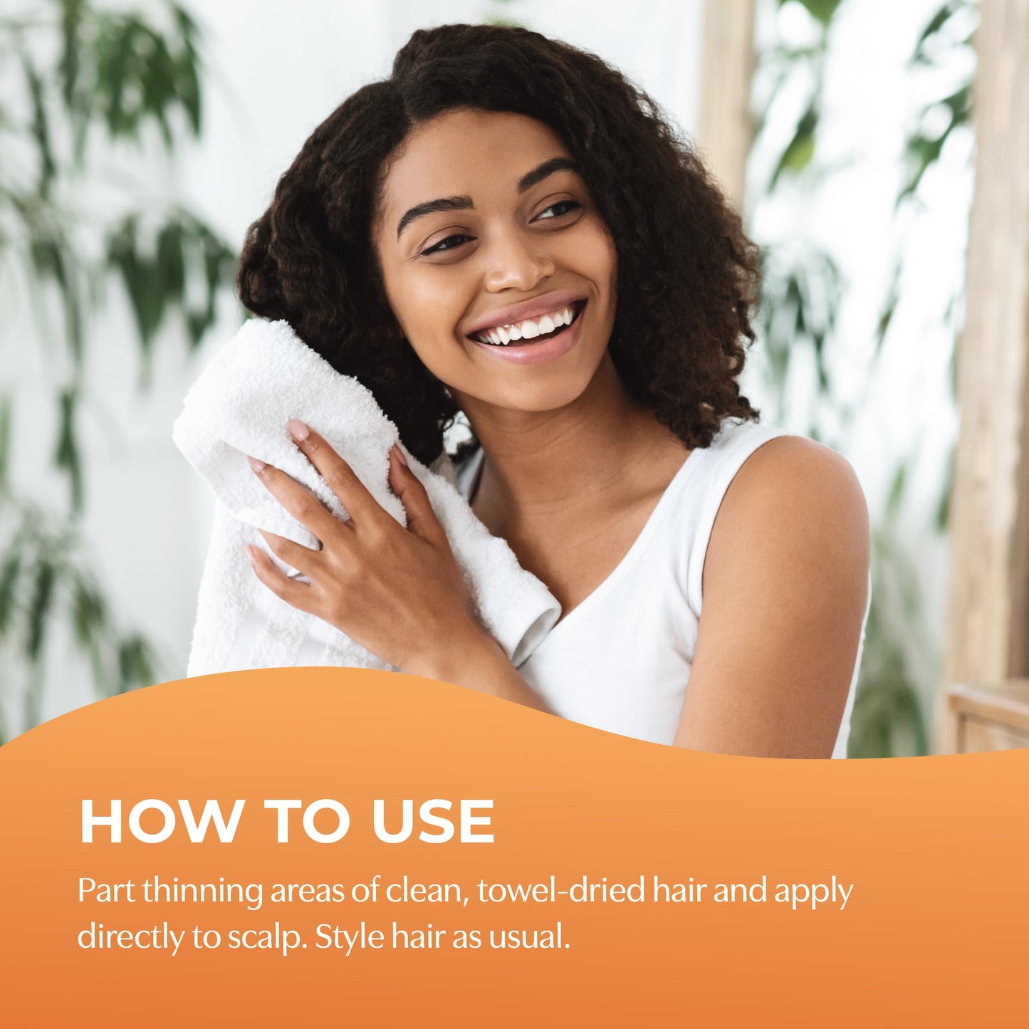 How to use. Part thinning areas of clean, towel-dried hair and apply directly to scalp. Style hair as usual.