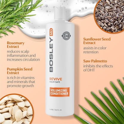Bosley Revive Color Safe Volumizing Conditioner with ingredients.