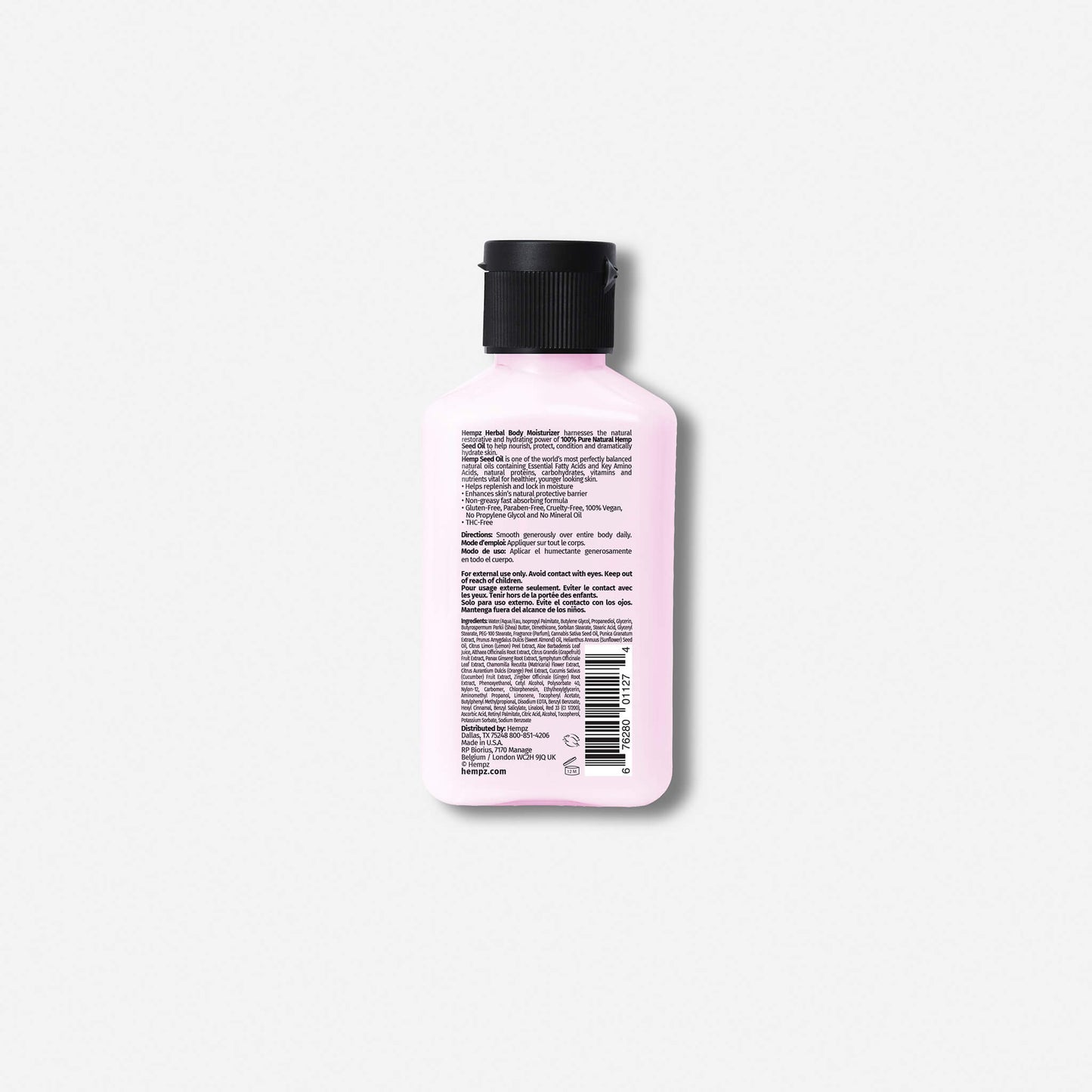 Hempz Travel-Size Pomegranate Herbal Body Moisturizing Lotion, Back