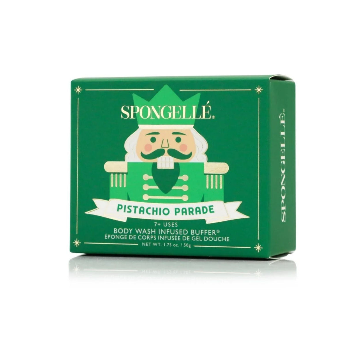 Spongellé Pistachio Parade Body Wash Infused Buffer | Holiday Nutcracker